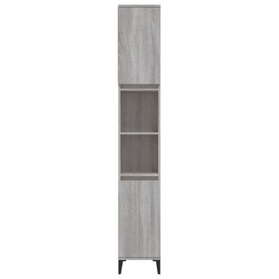 vidaXL Armadietto Bagno Grigio Sonoma 30x30x190cm in Legno Multistrato