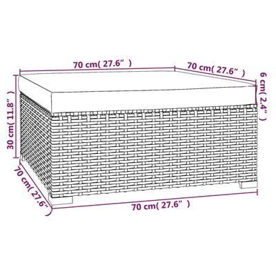 vidaXL Set Divani da Giardino 7 pz con Cuscini in Polyrattan Grigio