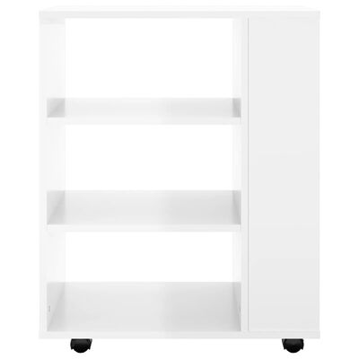 vidaXL Mobiletto con Ruote Bianco Lucido 60x35x75 cm Legno Multistrato