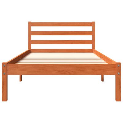 vidaXL Letto senza Materasso Marrone Cera 75x190 cm in Legno di Pino