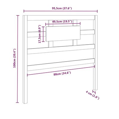 vidaXL Testiera per Letto Bianca 95,5x4x100 cm Legno Massello di Pino