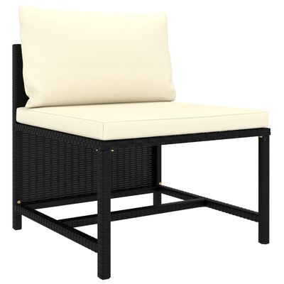 vidaXL Set Divani da Giardino 11 pz con Cuscini in Polyrattan Nero