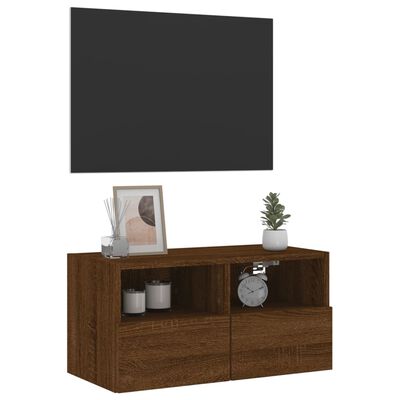 vidaXL Mobile TV a Parete Rovere Marrone 60x30x30 cm Legno Multistrato