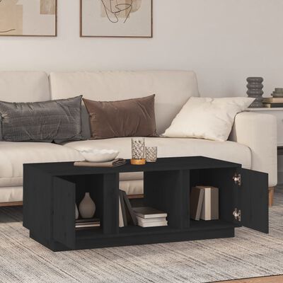 vidaXL Tavolino da Salotto Nero 110x50x40 cm Legno Massello di Pino