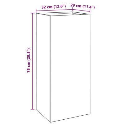 vidaXL Fioriera Antracite 32x29x75 cm in Acciaio Laminato a Freddo