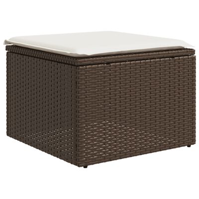 vidaXL Set Divano da Giardino 4 pz con Cuscini Marrone in Polyrattan