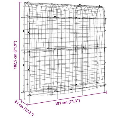 vidaXL Traliccio Giardino per Rampicanti Telaio U 181x31x182,5 Acciaio