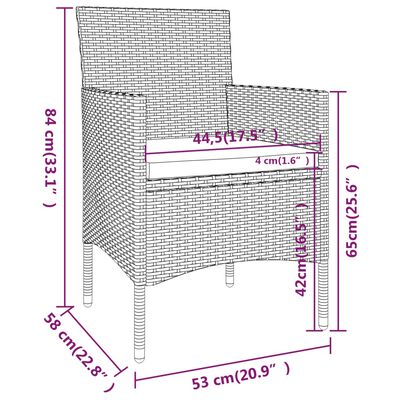 vidaXL Set da Pranzo per Giardino 5 pz in Polyrattan Marrone