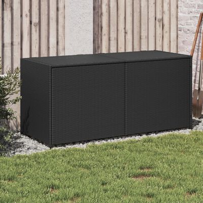 vidaXL Contenitore da Giardino Nero 283L in Polyrattan