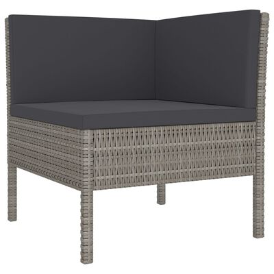 vidaXL Set Divani da Giardino 9 pz con Cuscini in Polyrattan Grigio