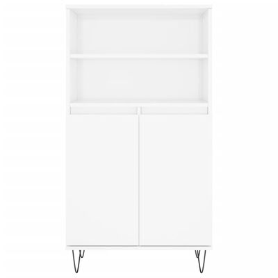 vidaXL Credenza Bianco Lucido 60x36x110 cm in Legno Multistrato