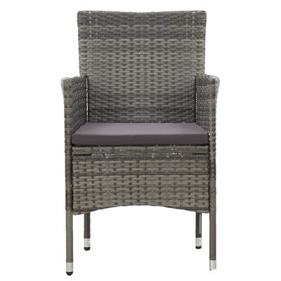 vidaXL Set Pranzo da Giardino 11pz in Polyrattan Grigio