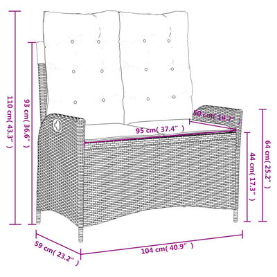 vidaXL Set da Pranzo da Giardino 5 pz con Cuscini Beige in Polyrattan