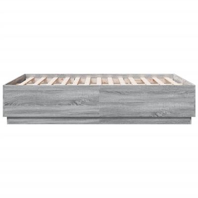 vidaXL Giroletto Luci LED Grigio Sonoma 120x190 cm Legno Multistrato