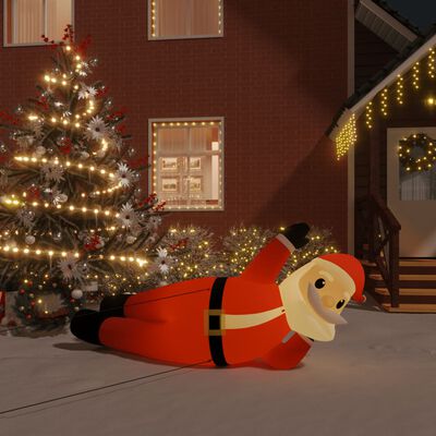 vidaXL Babbo Natale Sdraiato Gonfiabile di Natale con LED 160 cm