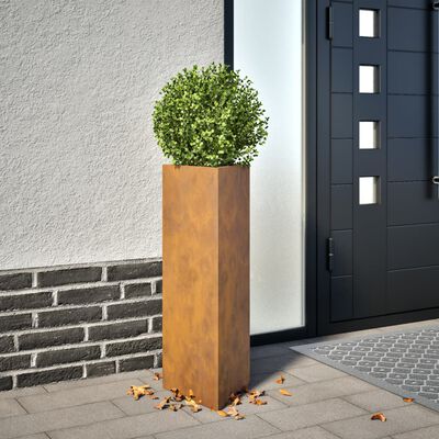 vidaXL Fioriera da Giardino Triangolare 30x26x75 cm in Acciaio Corten