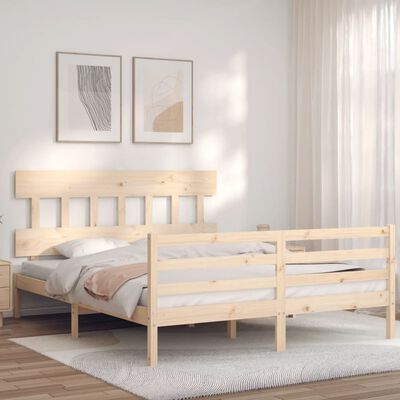 vidaXL Giroletto con Testiera King Size in Legno Massello