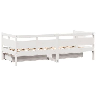 vidaXL Dormeuse con Cassetti Bianca 80x200 cm Legno Massello di Pino