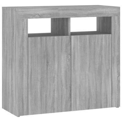 vidaXL Credenza con Luci LED Grigio Sonoma 80x35x75 cm