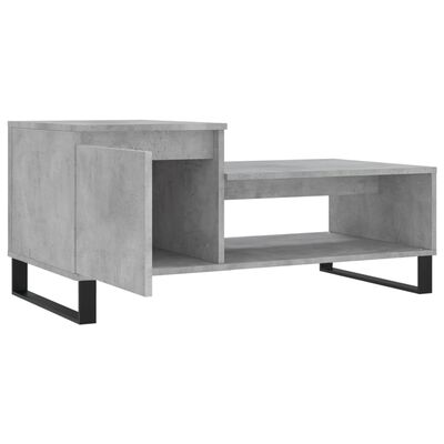 vidaXL Tavolino Salotto Grigio Cemento 100x50x45 cm Legno Multistrato