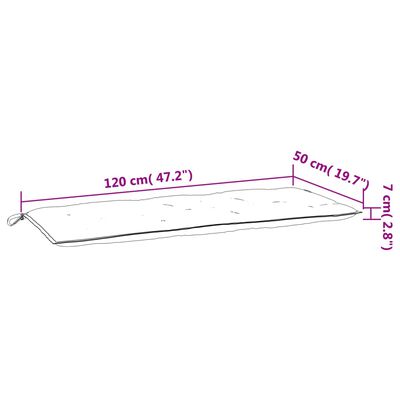 vidaXL Cuscini per Panca 2 pz Rossi 120x50x7 cm in Tessuto Oxford