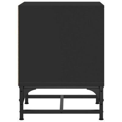 vidaXL Comodini con Ante in Vetro 2pz Nero 35x37x50 cm