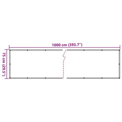 vidaXL Paravento da Balcone Antracite 1000x75 cm in PVC