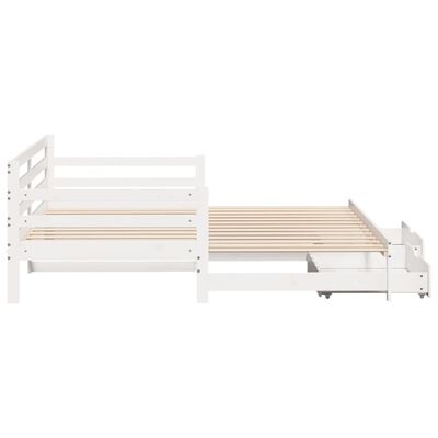 vidaXL Dormeuse Letto Estraibile e Cassetti Bianco 90x190cm Legno Pino