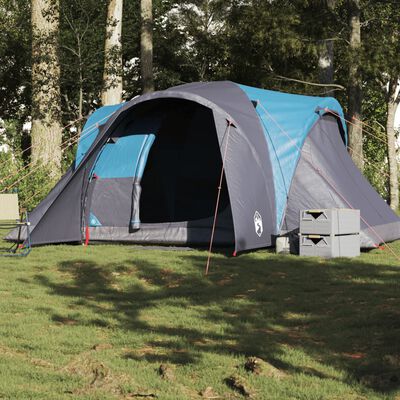 vidaXL Tenda da Campeggio a Cupola per 4 Persone Blu Impermeabile