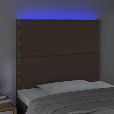 vidaXL Testiera a LED Marrone 100x5x118/128 cm in Similpelle