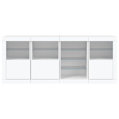 vidaXL Credenza con Luci LED Bianca 164x37x67 cm