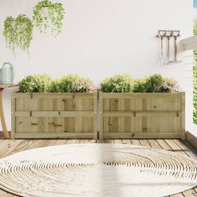 vidaXL Fioriere da Giardino 2 pz in Legno di Pino Impregnato