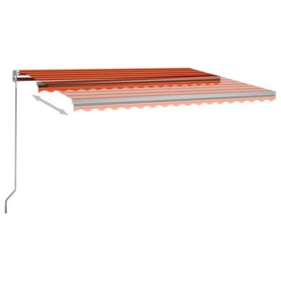 vidaXL Tenda Automatica Sensore Vento e LED 450x300 cm Arancio Marrone