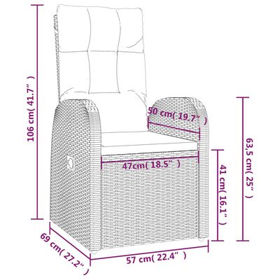 vidaXL Set da Pranzo da Giardino 9 pz con Cuscini Nero in Polyrattan