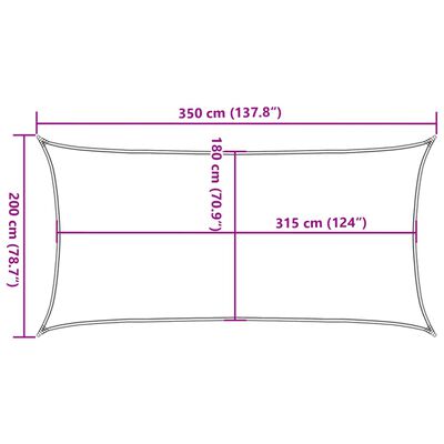 vidaXL Vela Parasole 160 g/m² Rettangolare Sabbia 2x3,5 m in HDPE