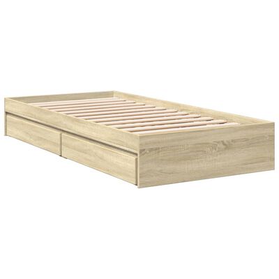 vidaXL Giroletto Cassetti Rovere Sonoma 90x200 cm Legno Multistrato