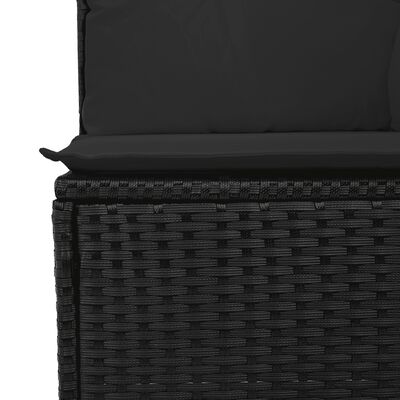 vidaXL Set Divani da Giardino 5 pz con Cuscini in Polyrattan Nero