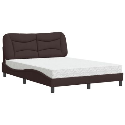 vidaXL Letto con Materasso Marrone Scuro 140x200cm Tessuto