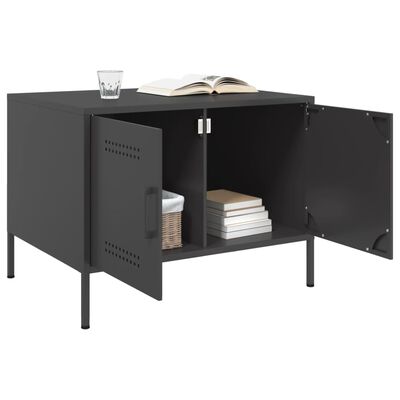 vidaXL Tavolino da Salotto Nero 68x50x50,5 cm in Acciaio