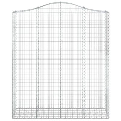 vidaXL Cesti Gabbioni ad Arco 7 pz 200x50x220/240 cm Ferro Zincato