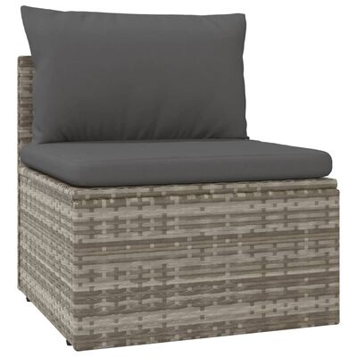 vidaXL Set Divani da Giardino 10 pz con Cuscini in Polyrattan Grigio