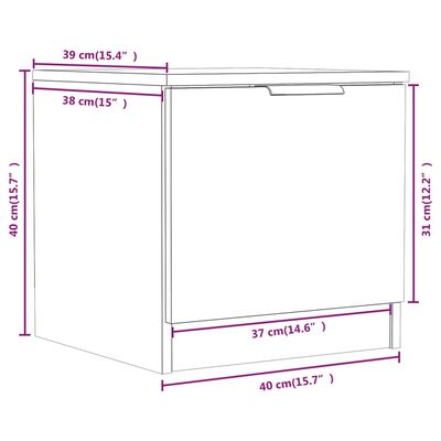 vidaXL Comodini 2pz Rovere Fumo 40x39x40 cm