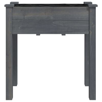 vidaXL Fioriera con Fodera Grigia 71x37x76 cm Legno Massello di Abete