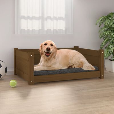 vidaXL Cuccia per Cani Ambra 75,5x55,5x28cm in Legno Massello di Pino