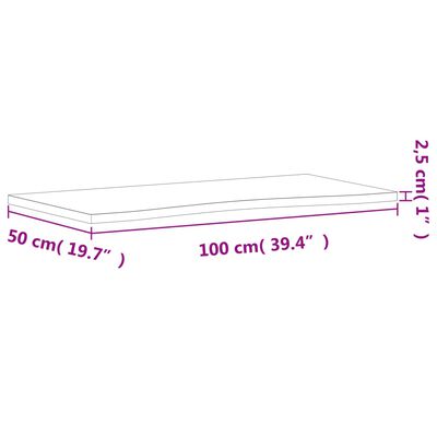 vidaXL Piano per Scrivania 100x(45-50)x2,5 cm Legno Massello di Faggio