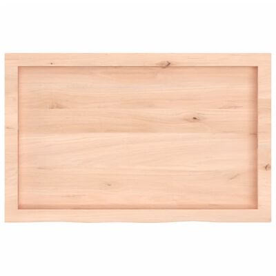 vidaXL Piano Bagno 80x50x(2-6) cm in Legno Massello Non Trattato