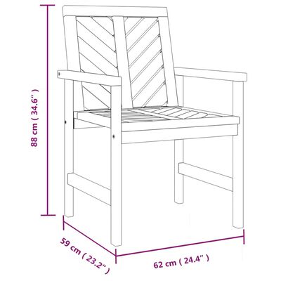 vidaXL Sedie da Pranzo da Giardino 2pz Legno Massello di Acacia