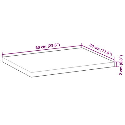 vidaXL Mensole da Parete 4 pz 60x30x2 cm Legno Acacia Non Trattato