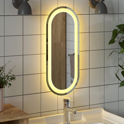 vidaXL Specchio da Bagno LED 60x25 cm Ovale