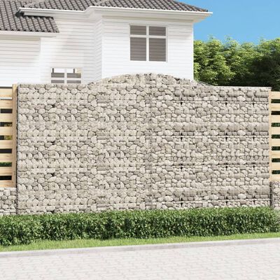 vidaXL Cesti Gabbioni ad Arco 15 pz 400x50x220/240 cm Ferro Zincato